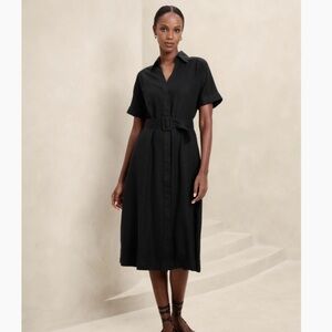 Banana Republic Factory Black Midi Dress
